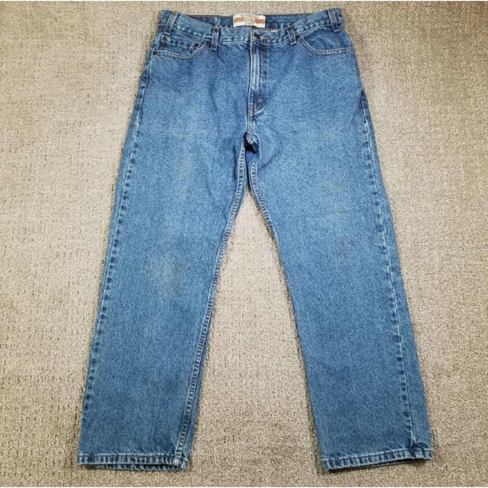 LEVIS Jeans Mens 34x28 Blue Straight Baggy Skater Pants Workwear Tag 36x30